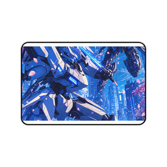 Battle Between Mechs In City - Anime Manga Gaming Desk Mat - Moikas