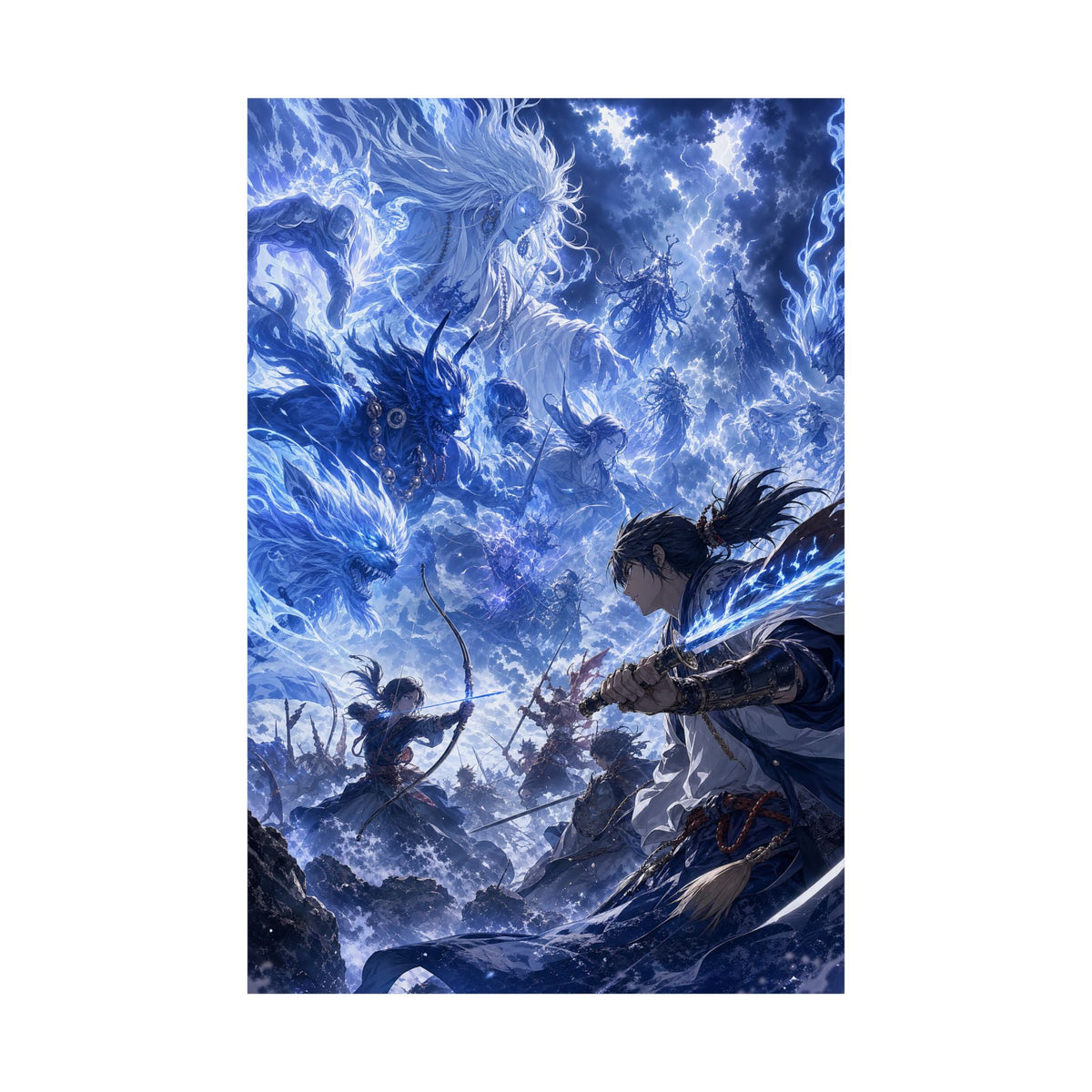 Battle Between Spirits And Humans - Anime Manga Art Print (Matte Poster) - Moikas