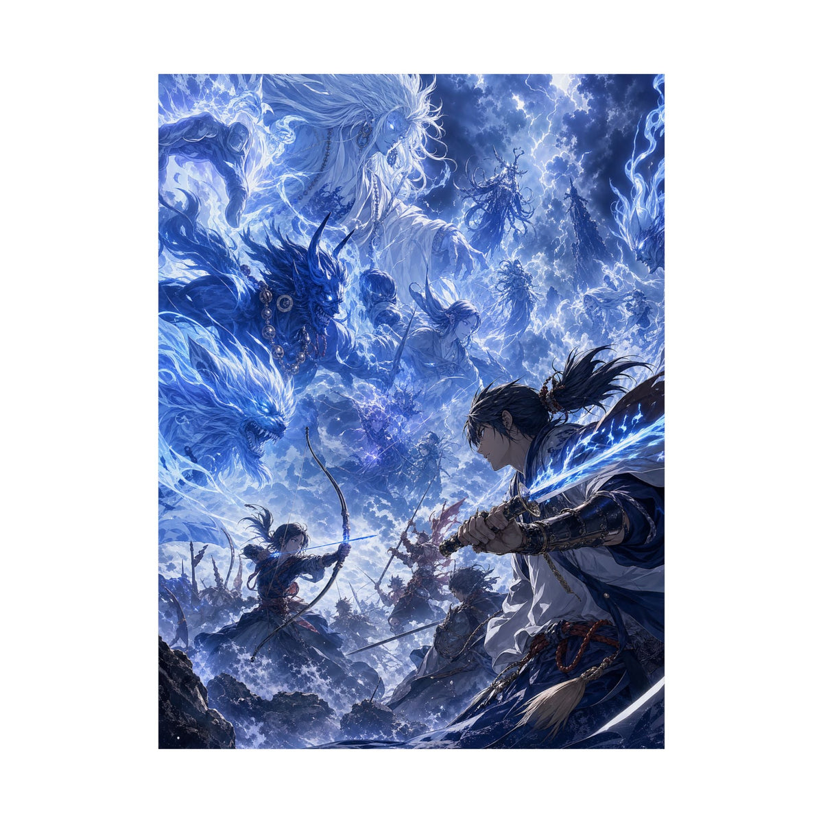 Battle Between Spirits And Humans - Anime Manga Art Print (Matte Poster) - Moikas