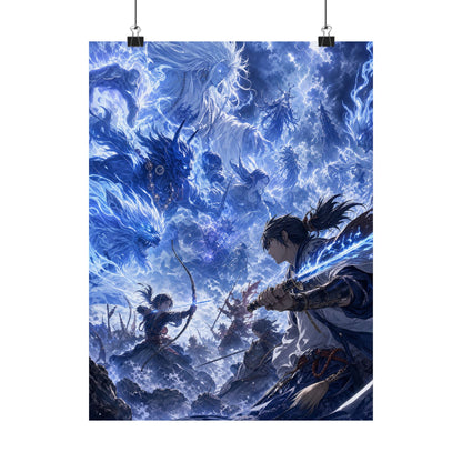 Battle Between Spirits And Humans - Anime Manga Art Print (Matte Poster) - Moikas