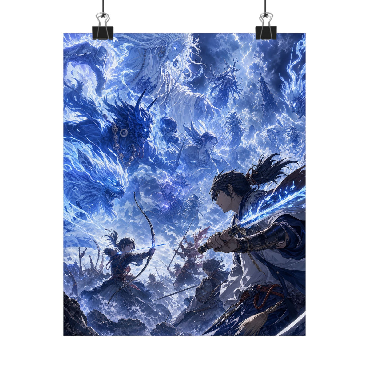 Battle Between Spirits And Humans - Anime Manga Art Print (Matte Poster) - Moikas