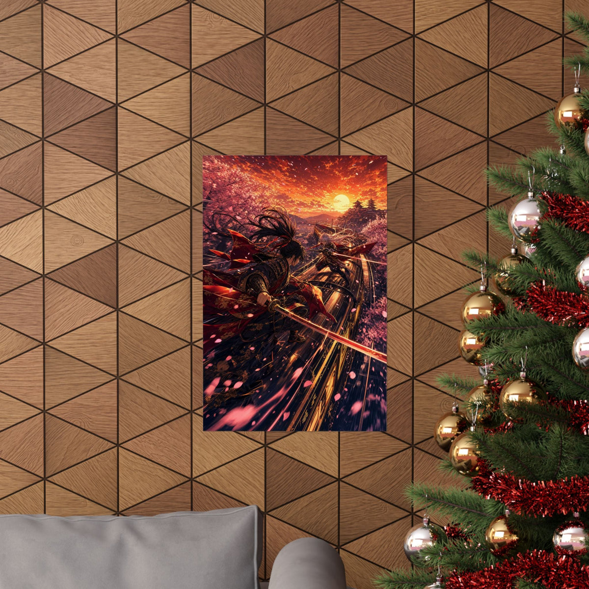 Battle On Train At Sunset - Anime Manga Art Print (Matte Poster) - Moikas