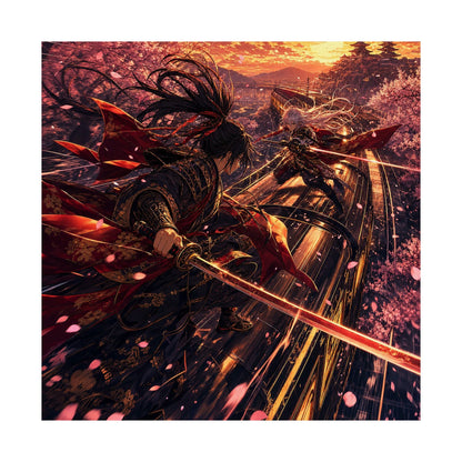 Battle On Train At Sunset - Anime Manga Art Print (Matte Poster) - Moikas
