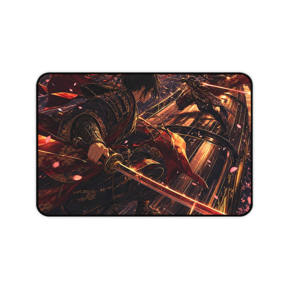 Battle On Train At Sunset - Anime Manga Gaming Desk Mat - Moikas