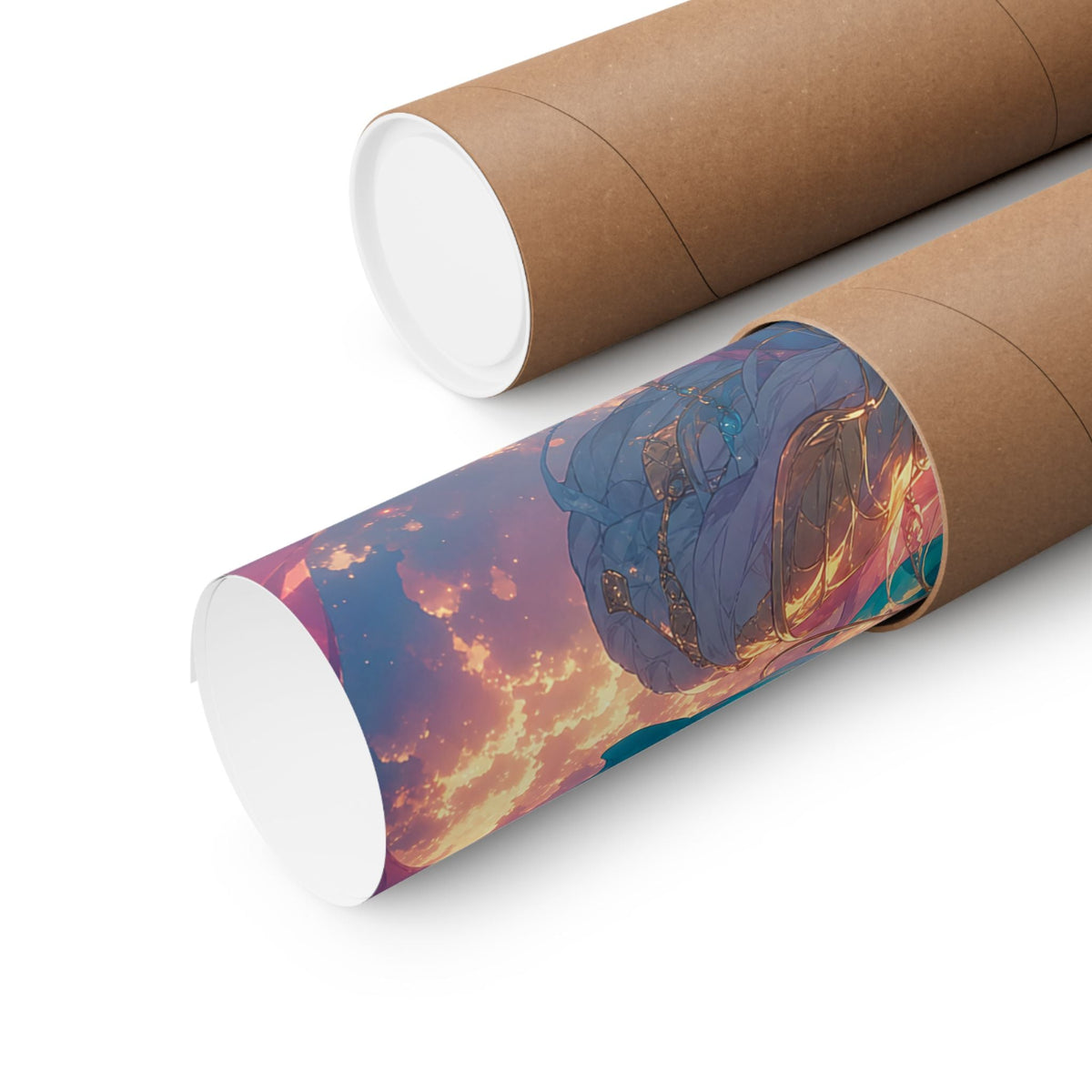 Celestial Dragon Dancing In Clouds - Anime Manga Art Print (Matte Poster) - Moikas