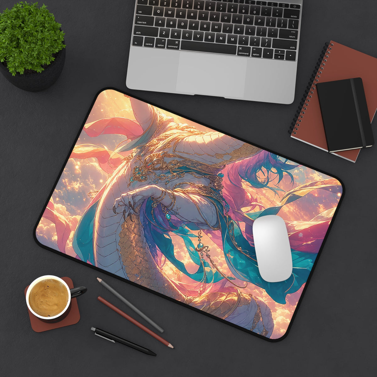 Celestial Dragon Dancing In Clouds - Anime Manga Gaming Desk Mat - Moikas