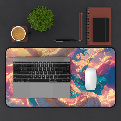 Celestial Dragon Dancing In Clouds - Anime Manga Gaming Desk Mat - Moikas