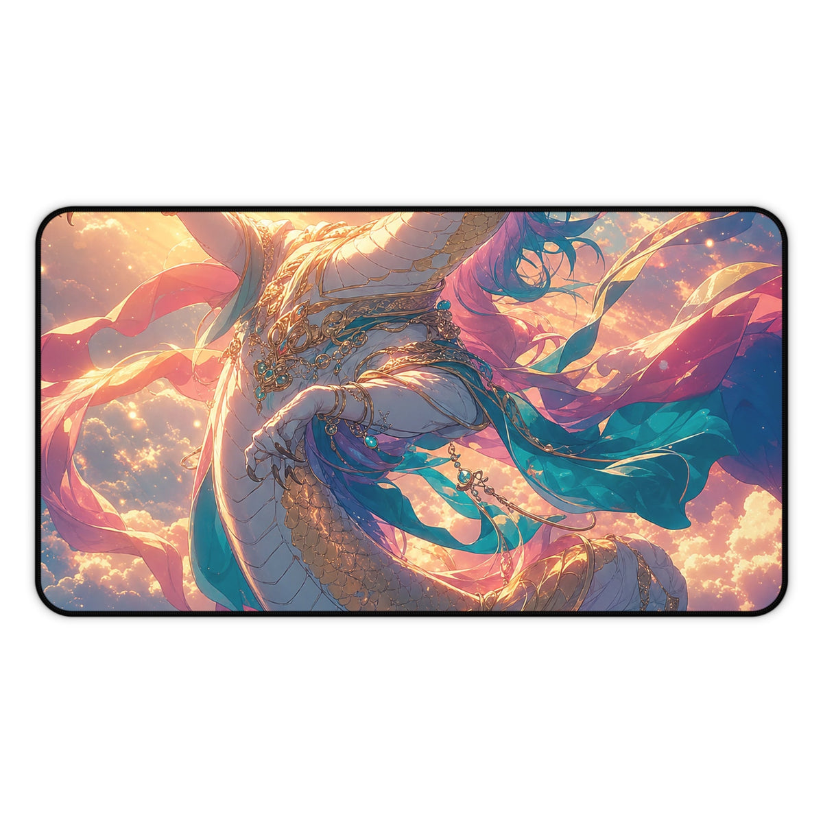 Celestial Dragon Dancing In Clouds - Anime Manga Gaming Desk Mat - Moikas