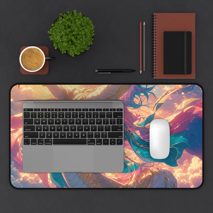 Celestial Dragon Dancing In Clouds - Anime Manga Gaming Desk Mat - Moikas