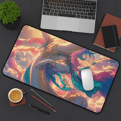 Celestial Dragon Dancing In Clouds - Anime Manga Gaming Desk Mat - Moikas