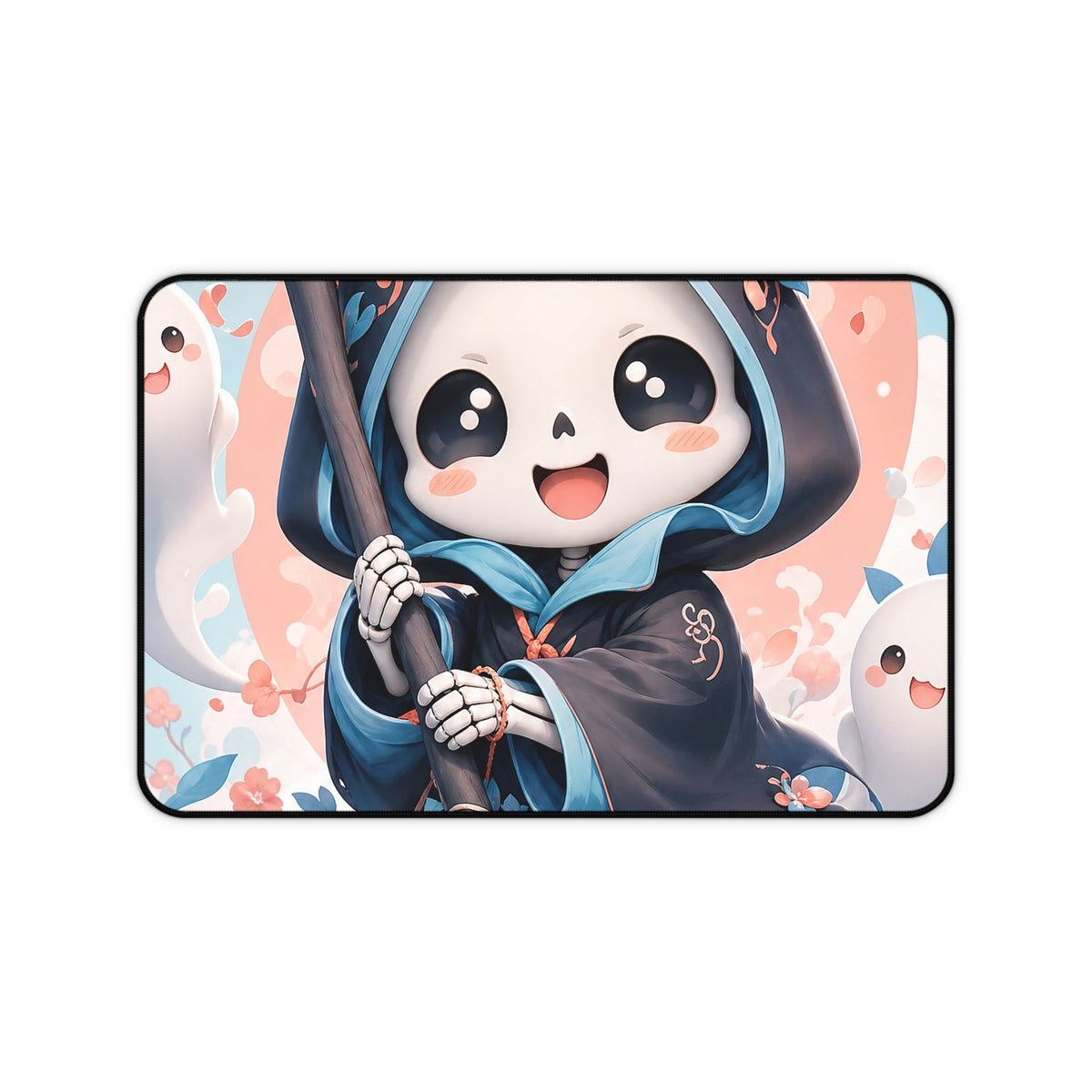 Chibi Grim Reaper With Scythe - Kawaii Gaming Gaming Desk Mat - Moikas