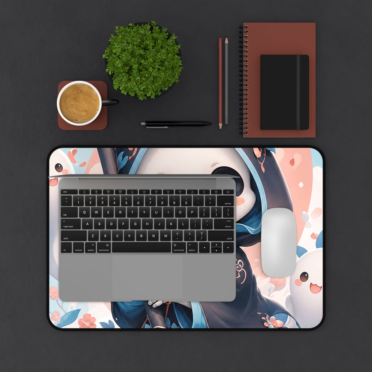 Chibi Grim Reaper With Scythe - Kawaii Gaming Gaming Desk Mat - Moikas