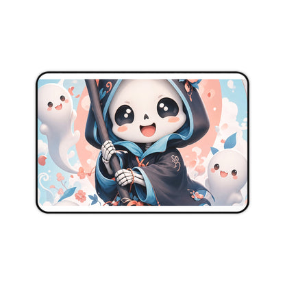 Chibi Grim Reaper With Scythe - Kawaii Gaming Gaming Desk Mat - Moikas