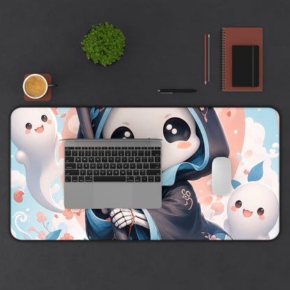 Chibi Grim Reaper With Scythe - Kawaii Gaming Gaming Desk Mat - Moikas