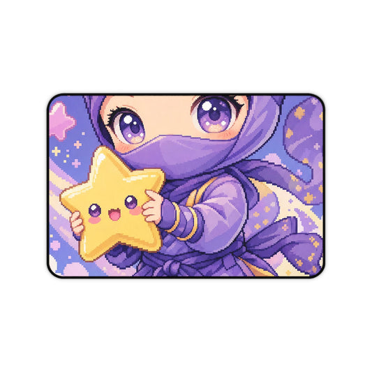 Chibi Ninjwith Star - Kawaii Gaming Gaming Desk Mat - Moikas