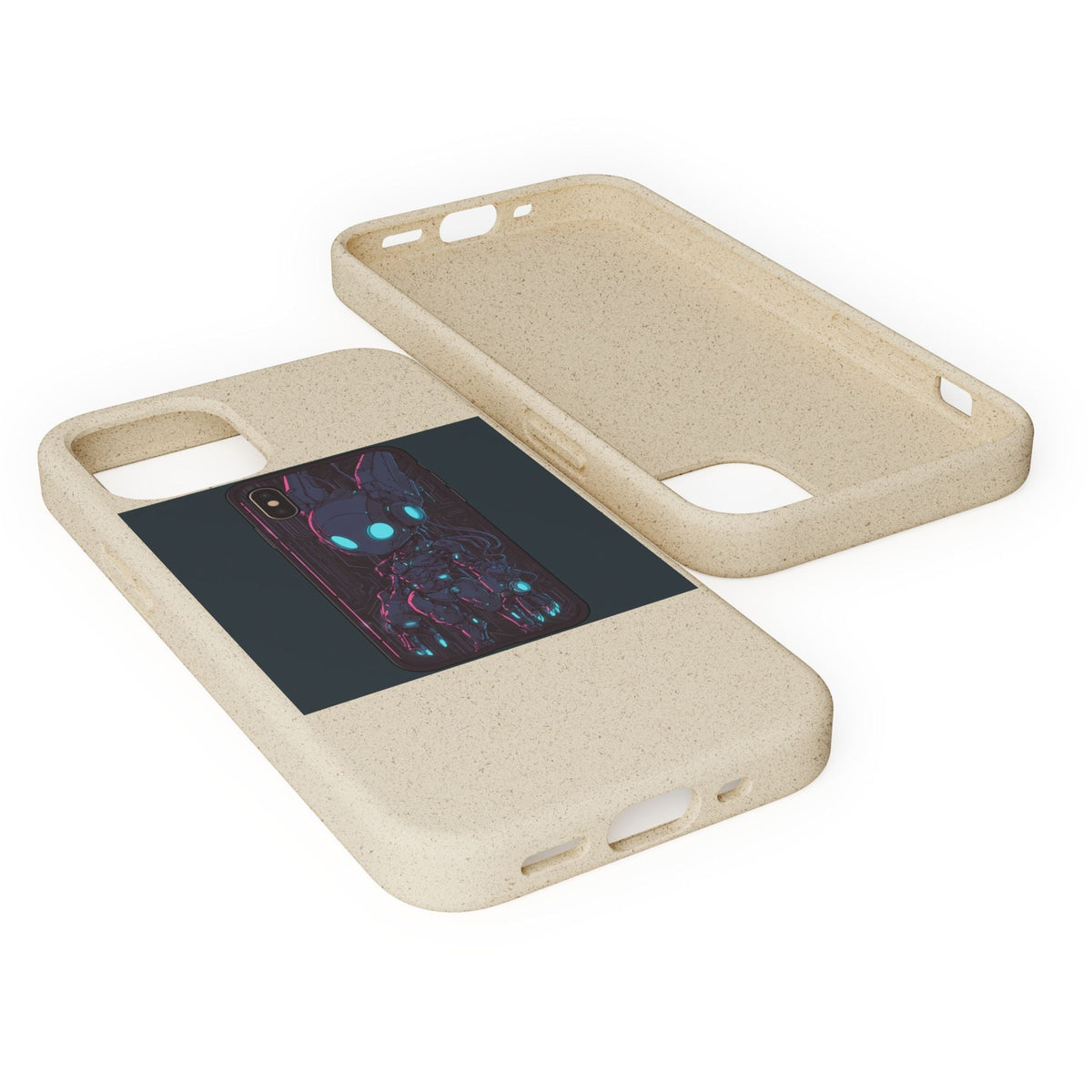 Chibi Robot Anime Phone Case - Cyberpunk Gaming Design, iPhone Samsung - Moikas