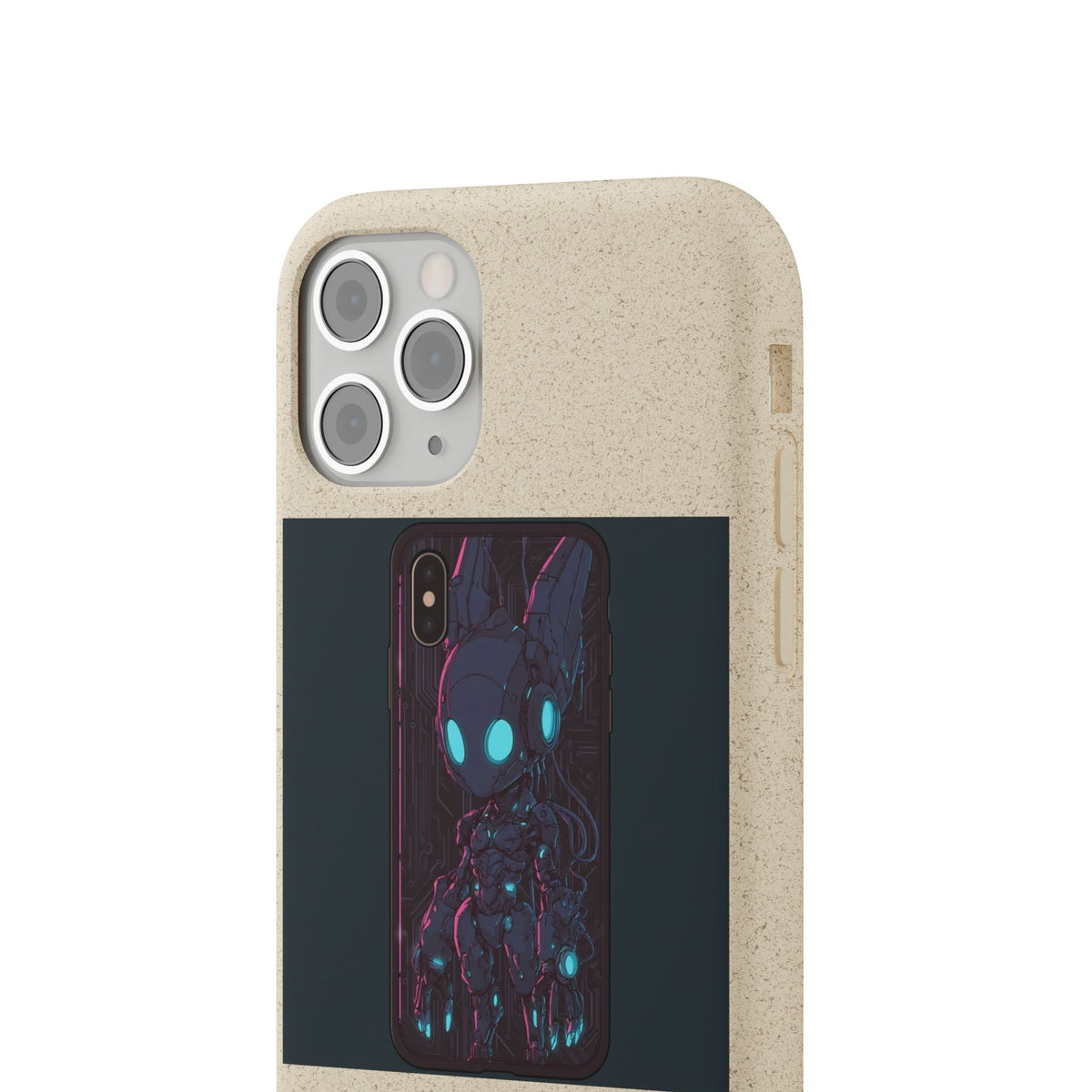Chibi Robot Anime Phone Case - Cyberpunk Gaming Design, iPhone Samsung - Moikas