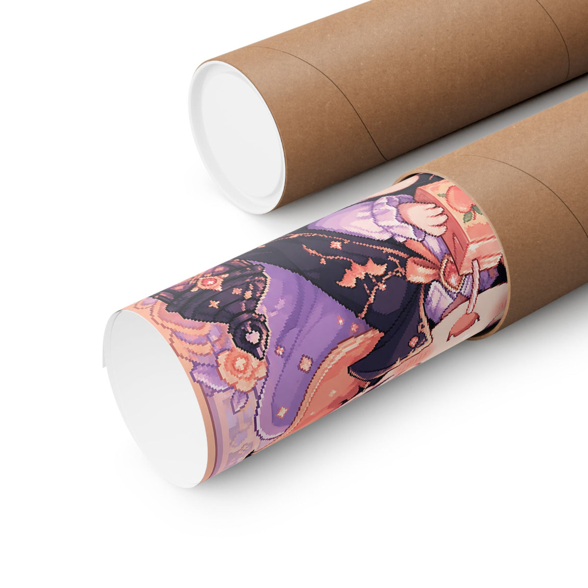 Chibi Vampire With Juice Box - Kawaii Gaming Art Print (Matte Poster) - Moikas