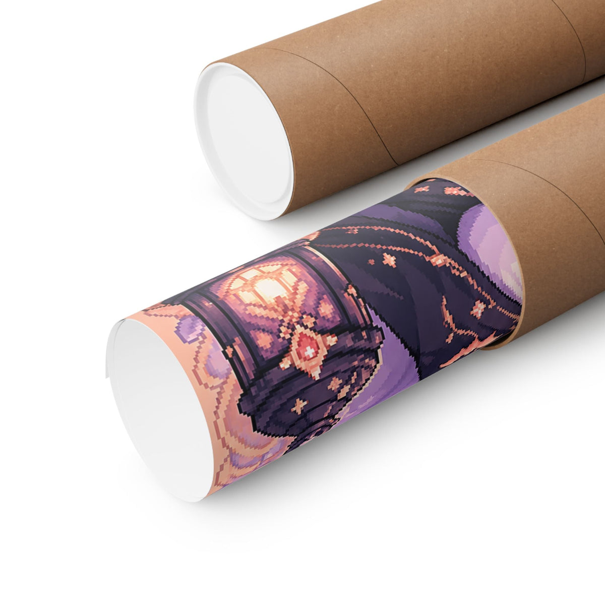 Chibi Vampire With Juice Box - Kawaii Gaming Art Print (Matte Poster) - Moikas