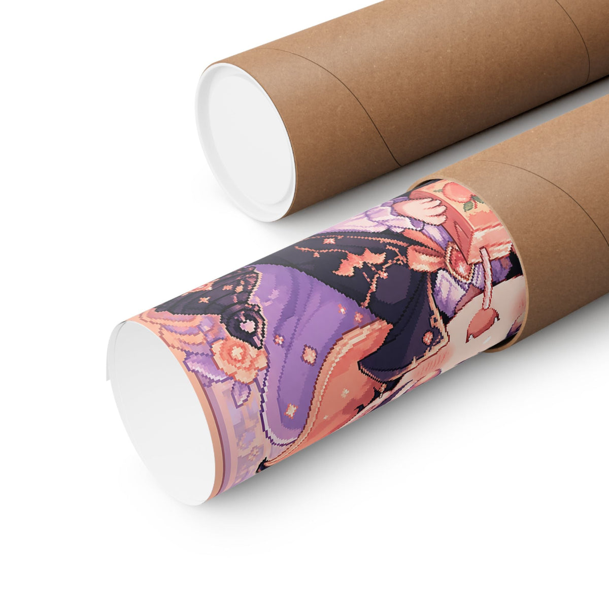 Chibi Vampire With Juice Box - Kawaii Gaming Art Print (Matte Poster) - Moikas