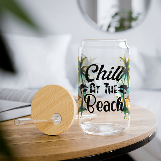 Chill at the Beach | Glass Sipper (16oz) - Moikas
