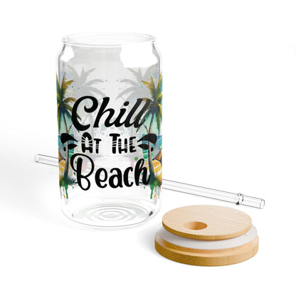 Chill at the Beach | Glass Sipper (16oz) - Moikas