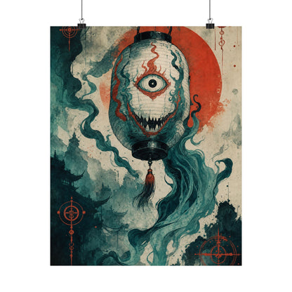 Chochin Obake Lantern Ghost - Japanese Mythology Art Print (Matte Poster) - Moikas