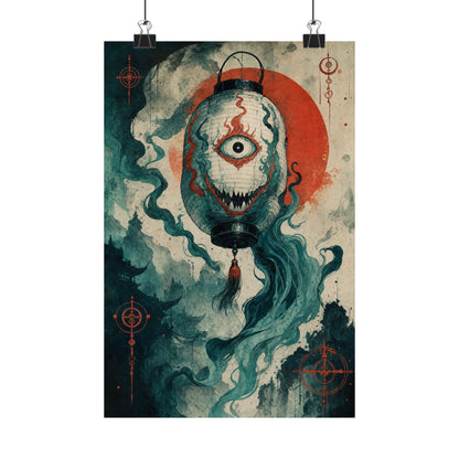Chochin Obake Lantern Ghost - Japanese Mythology Art Print (Matte Poster) - Moikas