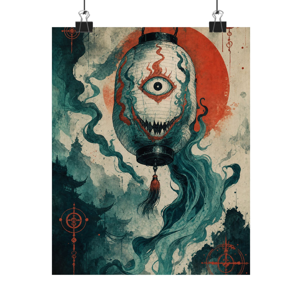 Chochin Obake Lantern Ghost - Japanese Mythology Art Print (Matte Poster) - Moikas