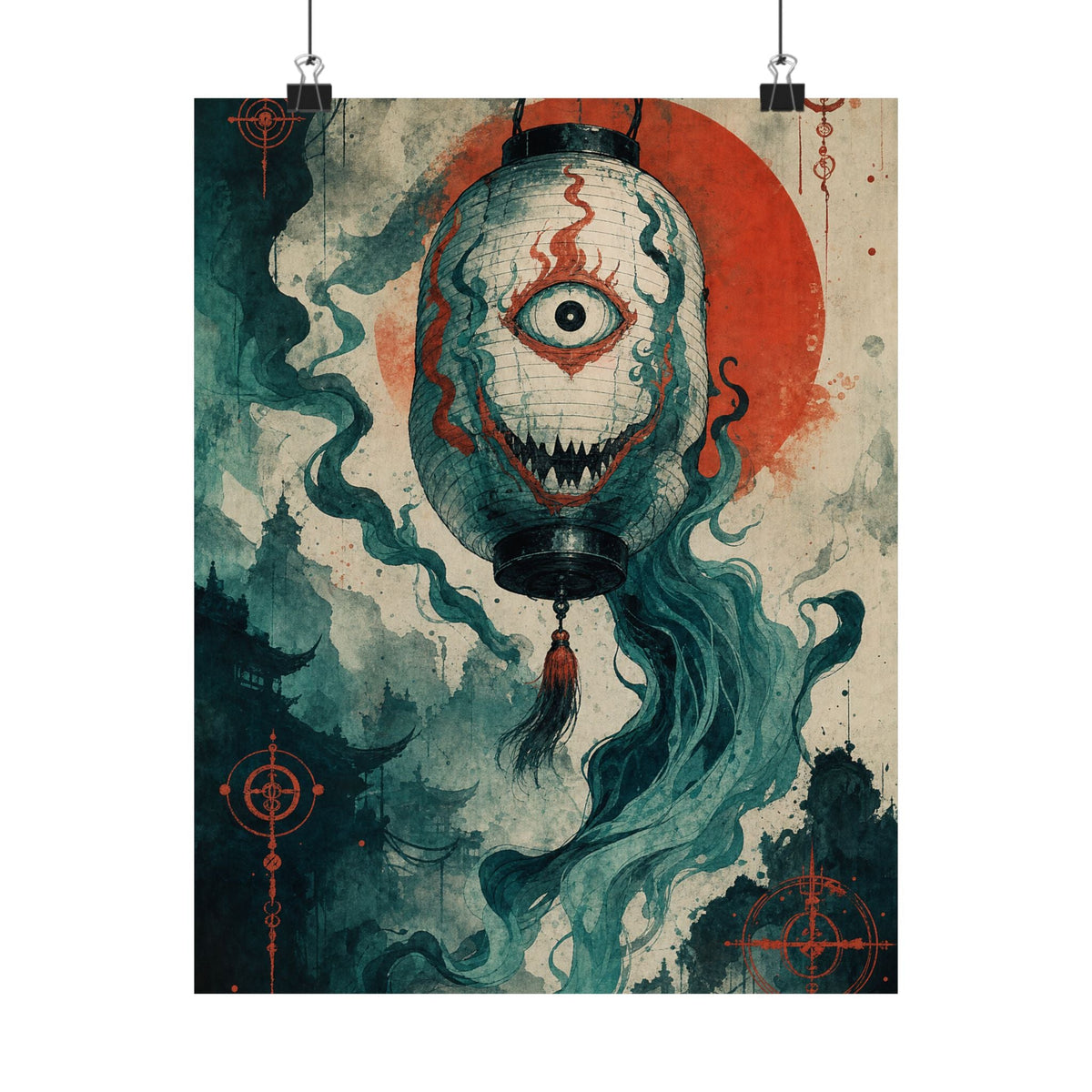 Chochin Obake Lantern Ghost - Japanese Mythology Art Print (Matte Poster) - Moikas