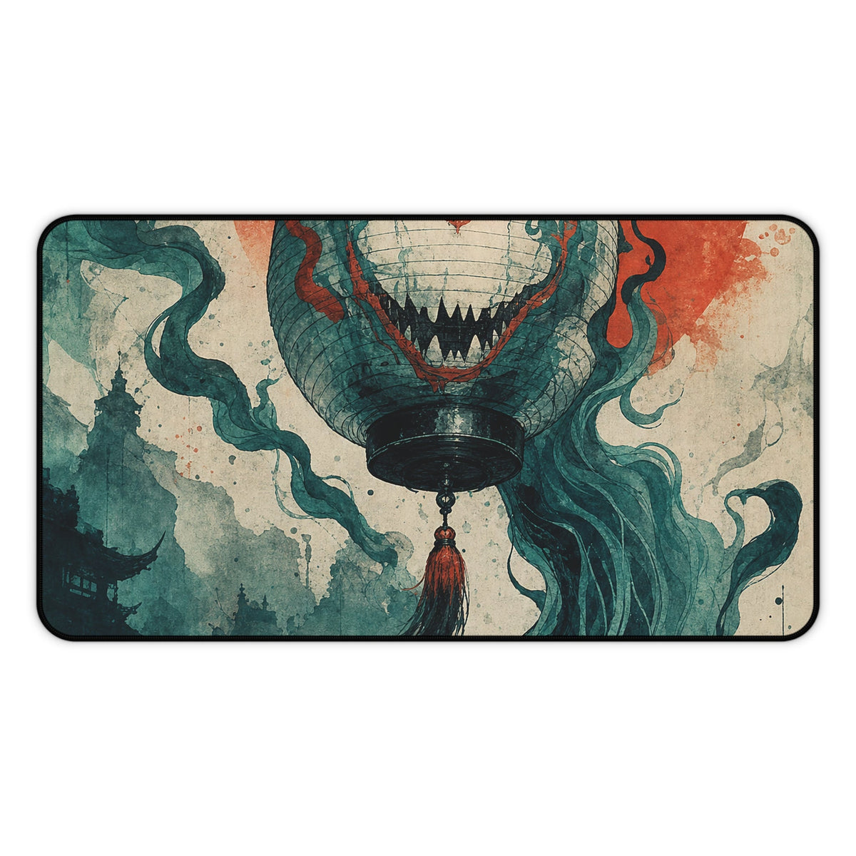 Chochin Obake Lantern Ghost - Japanese Mythology Gaming Desk Mat - Moikas