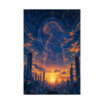 City Under Massive Hologram - Anime Manga Art Print (Matte Poster) - Moikas