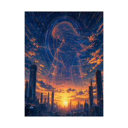 City Under Massive Hologram - Anime Manga Art Print (Matte Poster) - Moikas
