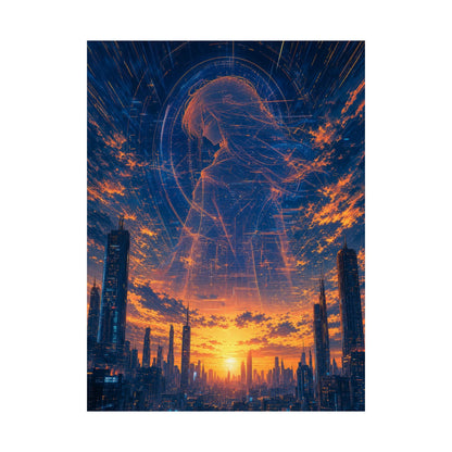 City Under Massive Hologram - Anime Manga Art Print (Matte Poster) - Moikas