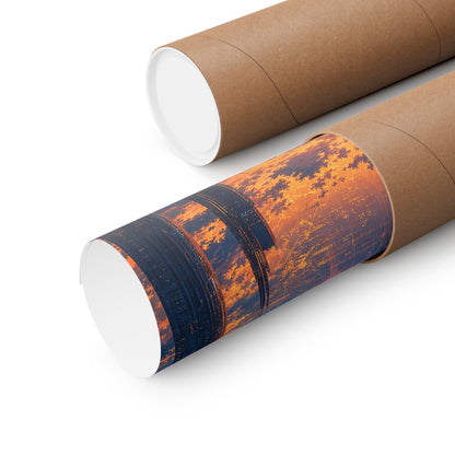 City Under Massive Hologram - Anime Manga Art Print (Matte Poster) - Moikas