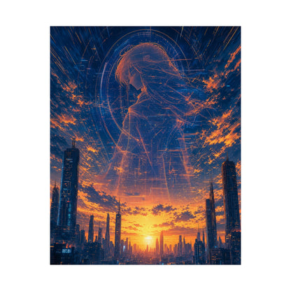 City Under Massive Hologram - Anime Manga Art Print (Matte Poster) - Moikas