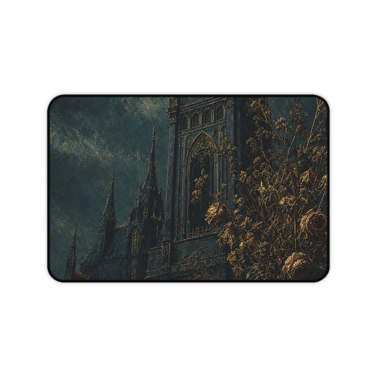 Clock Tower At Midnight - Dark Academia Gaming Desk Mat - Moikas