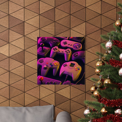 Collection Of Retro Controllers - Gaming Culture Art Print (Matte Poster) - Moikas