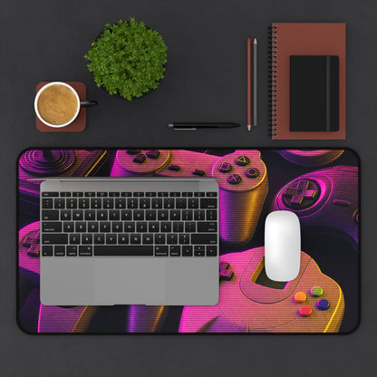 Collection Of Retro Controllers - Gaming Culture Gaming Desk Mat - Moikas