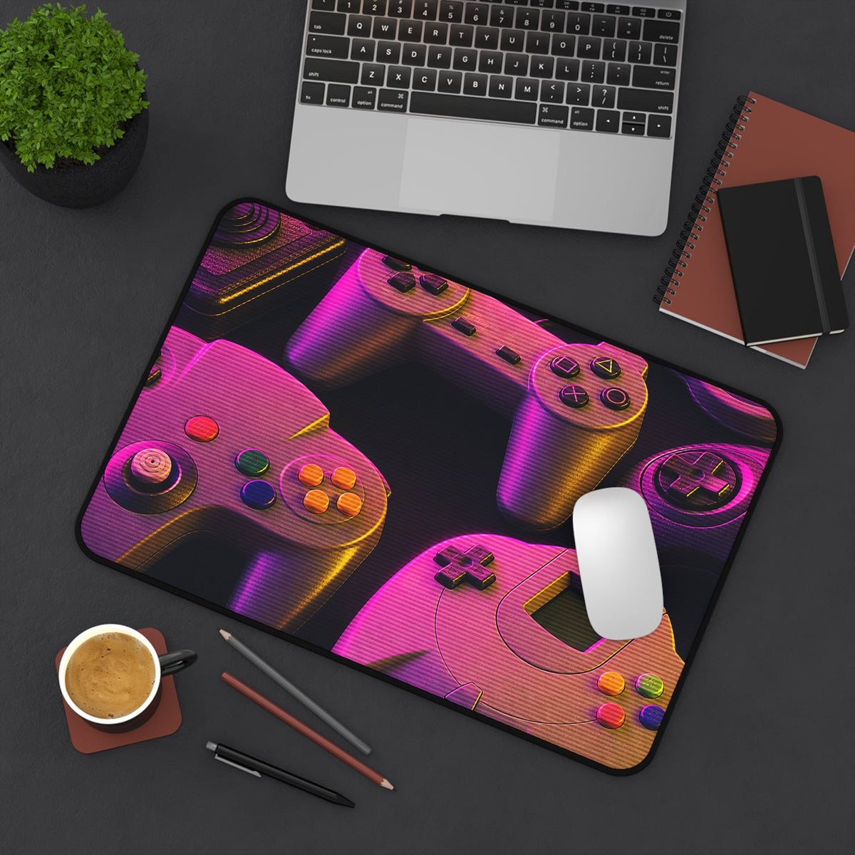 Collection Of Retro Controllers - Gaming Culture Gaming Desk Mat - Moikas