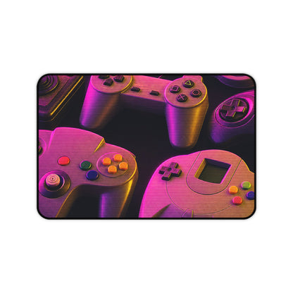 Collection Of Retro Controllers - Gaming Culture Gaming Desk Mat - Moikas