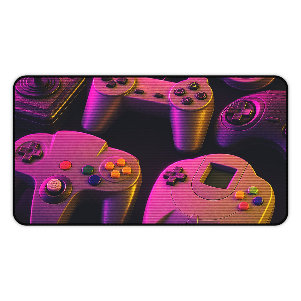 Collection Of Retro Controllers - Gaming Culture Gaming Desk Mat - Moikas
