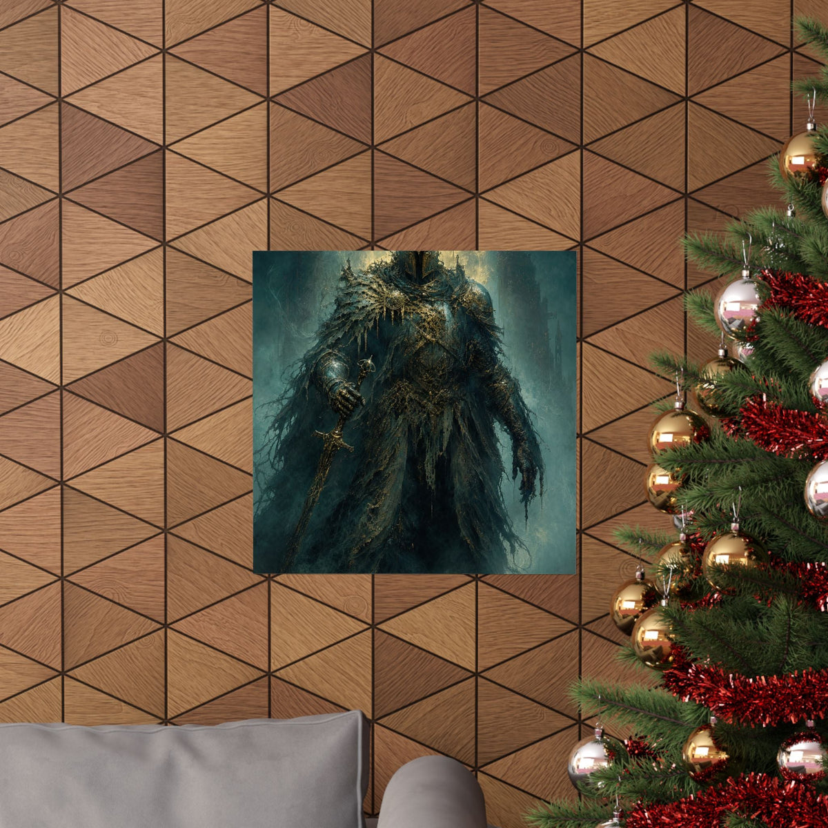 Corrupted Paladin In Decayed Armor - Dark Fantasy Art Print (Matte Poster) - Moikas