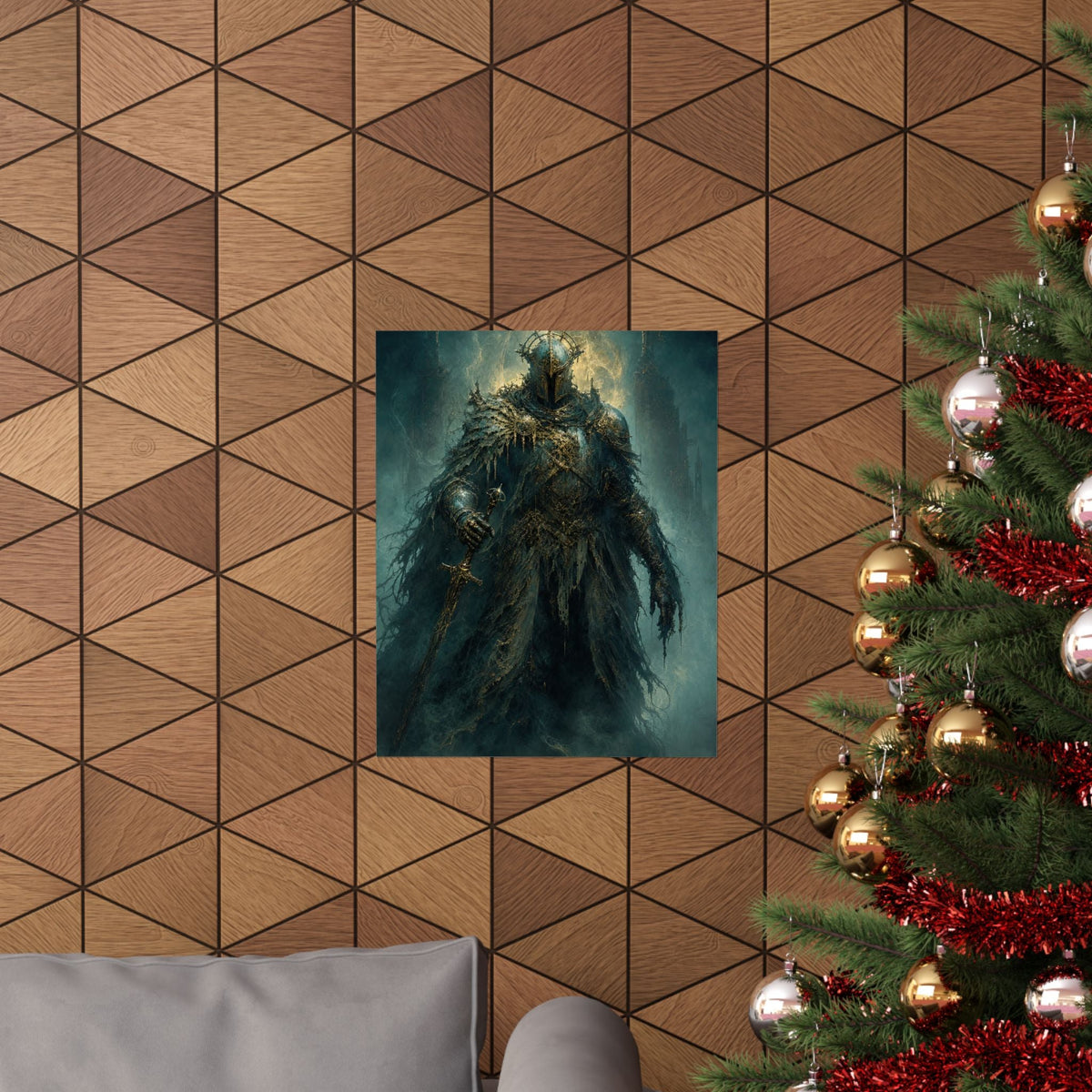 Corrupted Paladin In Decayed Armor - Dark Fantasy Art Print (Matte Poster) - Moikas
