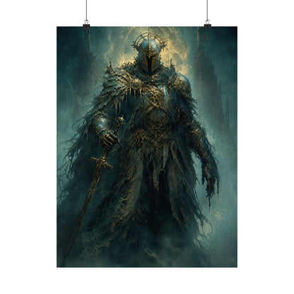 Corrupted Paladin In Decayed Armor - Dark Fantasy Art Print (Matte Poster) - Moikas