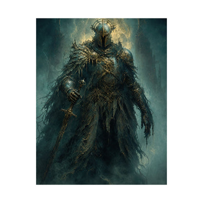 Corrupted Paladin In Decayed Armor - Dark Fantasy Art Print (Matte Poster) - Moikas