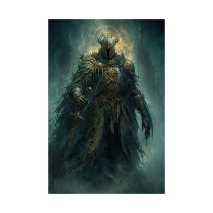 Corrupted Paladin In Decayed Armor - Dark Fantasy Art Print (Matte Poster) - Moikas