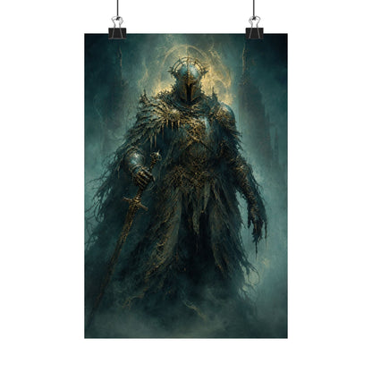 Corrupted Paladin In Decayed Armor - Dark Fantasy Art Print (Matte Poster) - Moikas