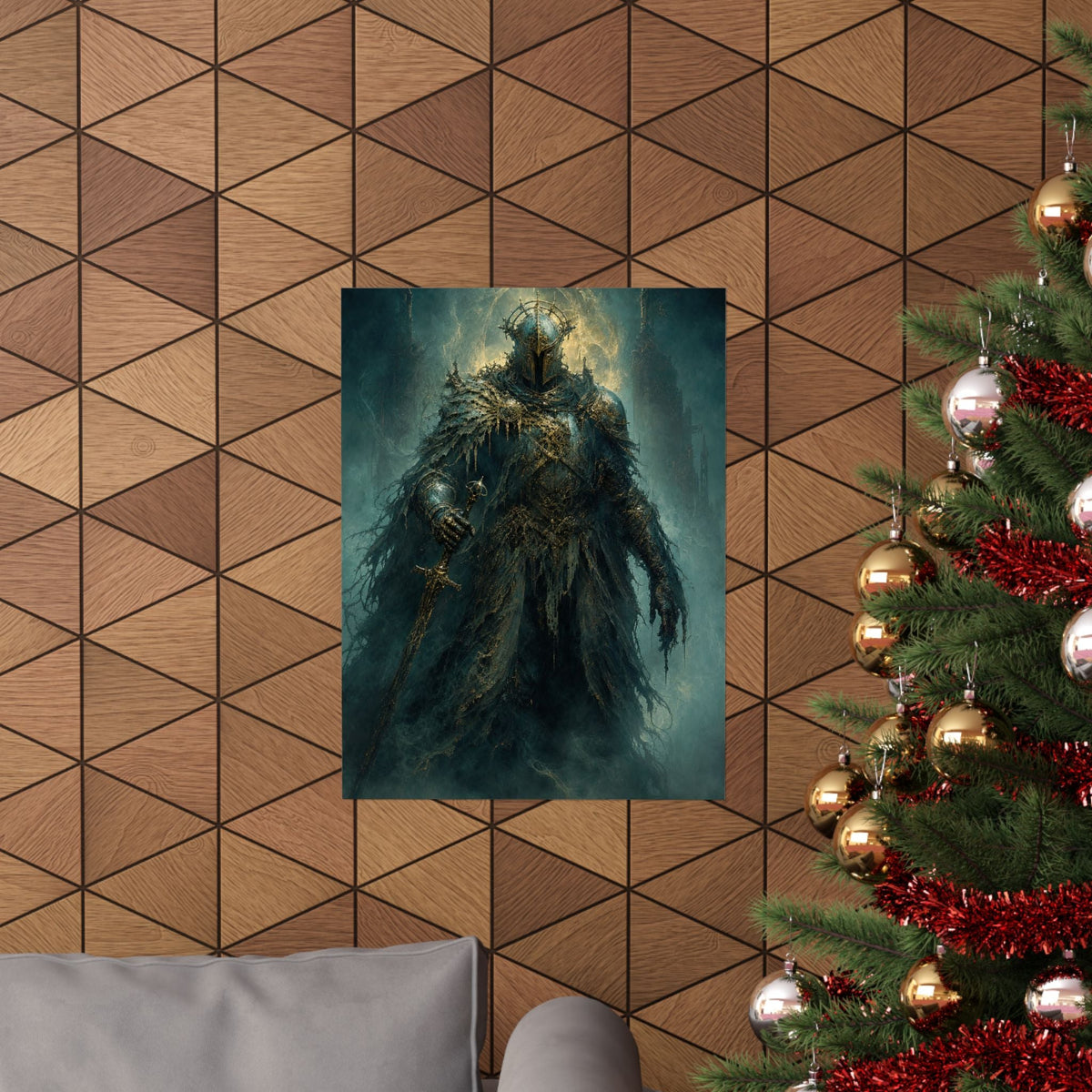 Corrupted Paladin In Decayed Armor - Dark Fantasy Art Print (Matte Poster) - Moikas