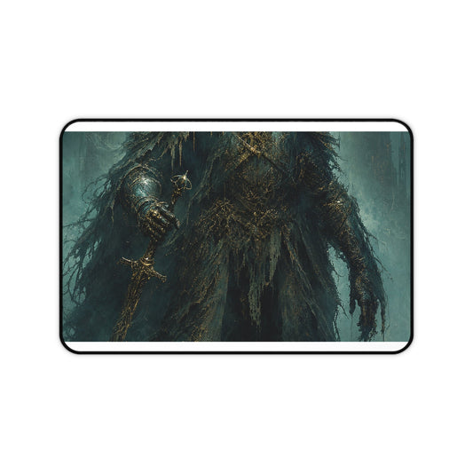Corrupted Paladin In Decayed Armor - Dark Fantasy Gaming Desk Mat - Moikas
